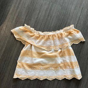 American eagle off the shoulder eyelete top